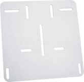 Kedo License Plate Reinforcement Plate for Euro license plate 20x20cm, aluminum 2mm, rounded, univ mounting thanks to various lasered mounting holes. | 60222