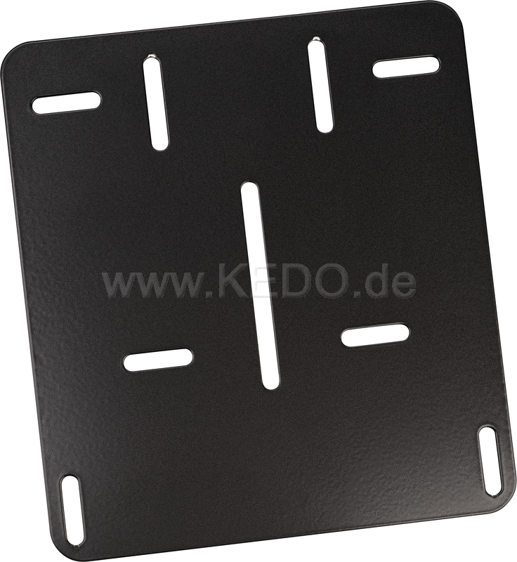 Kedo License Plate Reinforcement Plate for Euro license plate 18x20cm, 2mm aluminum black coated, rounded, univ mounting thanks to. | 60224S