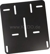 Kedo License Plate Reinforcement Plate for Euro license plate 18x20cm, 2mm aluminum black coated, rounded, univ mounting thanks to. | 60224S
