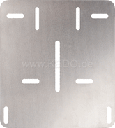 Kedo License Plate Reinforcement Plate for Euro license plate 18x20cm, aluminum 2mm, rounded, univ mounting thanks to various lasered mounting holes. | 60224
