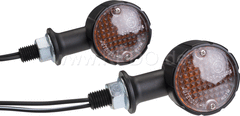 Kedo Bullet Indicator "Arizona", 1 pair, milled aluminum housing, black, diameter approx. 37mm, e-approved 12V, 20mm stem with M10 thread | 60227