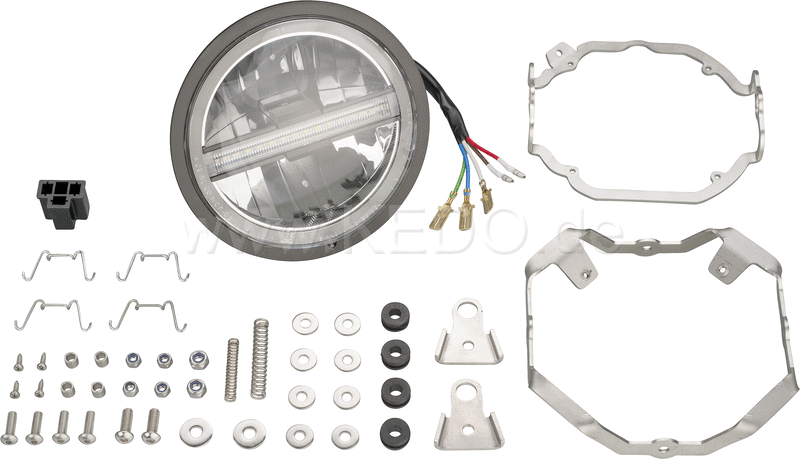 Kedo LED Head Light insert with Daytime Running Light, for OEM headlight housing, original lamp ring is taken over, e-approved | 60349-4
