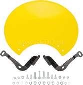 Kedo Number Plate 'Six Days', Preston Petty plastic yellow, ready to mount with black stainless steel brackets, for original headlight brackets, tilt +/-. | 60405G