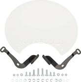 Kedo Number Plate 'Six Days', Preston Petty plastic white, ready to mount with black stainless steel brackets, for original headlight brackets, tilt +/-. | 60405W