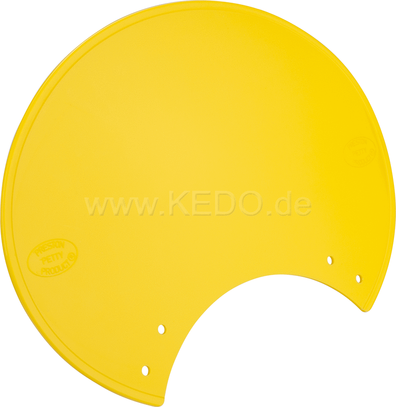 Kedo Spare Start Number Plate 'Six Days', Preston Petty plastic yellow, with cut-out for 5.75 "headlights | 60407G