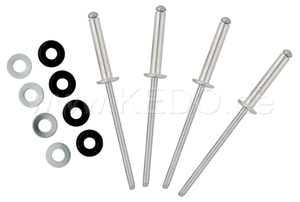 Kedo Rivet Set, Silver, compl. with O-ring + Washers, for Sprocket Cover Repair, 12 Pcs. | 60610