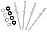 Kedo Rivet Set, Silver, compl. with O-ring + Washers, for Sprocket Cover Repair, 12 Pcs. | 60610