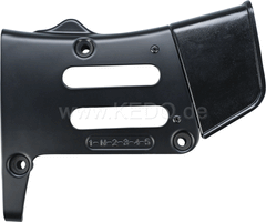 Kedo Plastic Sprocket Cover Extension, is riveted to the sprocket cover on German XT, ABS colored black, including black rivets.. | 60612