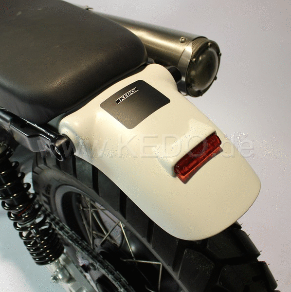 Kedo JvB-moto 'D-Track' Rear Fender, GRP unpainted / undrilled, including Tail Light, Without License Plate Bracket. | 62002