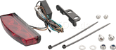 Kedo LED Taillight MT-style, red lens, with stainless steel bracket suitable for 'fenderless' tail item 62032, E-approved | 62033R