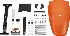Kedo TT-Style Rear Conversion, fender orange plastic through-dyed, mounting material incl complete LED taillight, clear lens, e-approved | 62034-YO-T
