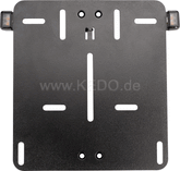 Kedo System Number Plate Pad with Integrated e-approved indicators, aluminum black powder-coated, for Euro license plates 18x20cm | 63025