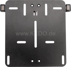 Kedo System Number Plate Pad with Integrated e-approved indicators, aluminum black powder-coated, for Euro license plates 18x20cm | 63025