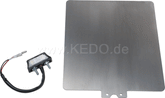 Kedo Universal License Plate Holder incl LED license plate light ( 'e-approved), stainless steel 2mm, size 180x200mm | 63031