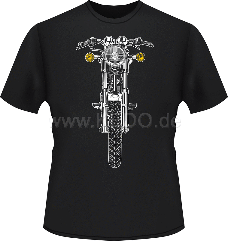 Kedo T-Shirt 'SR500 frontal', black, size XL, two-color printed, 100% cotton | 70044-XL