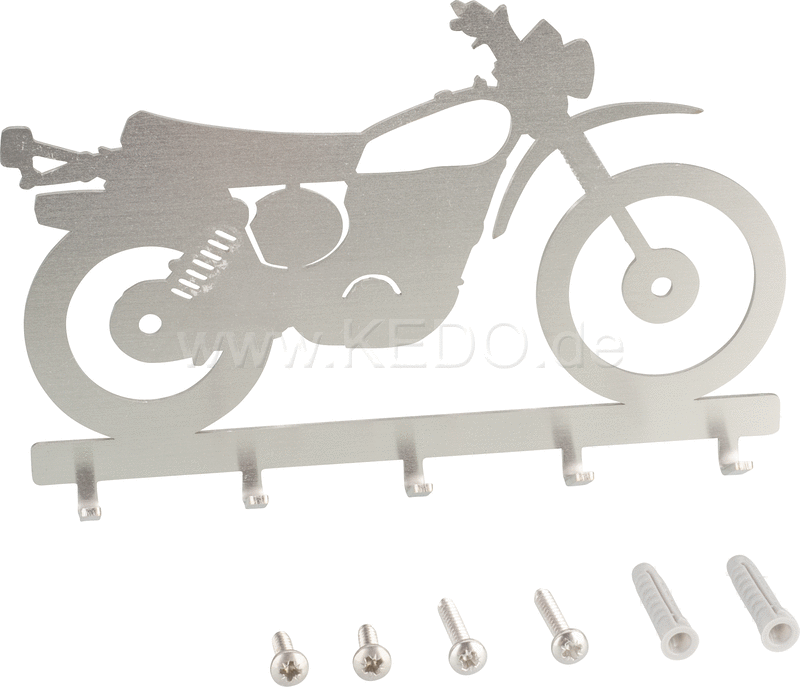 Kedo Keyboard / Coat Rack 'XT500' size 178x113mm, 5 hooks, 2mm stainless steel, including dowels and stainless steel bolts. | 80106