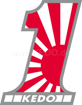 Kedo # 1 Japan-style stickers, 9.5x7.5cm, Red / Black / White, 1 Piece, Laminated | 80161