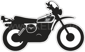 Kedo XT500'76 stickers, stylized '76 model, glossy black, size approx. 100x61mm, 1 piece | 80170-76S