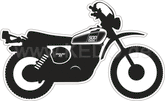 Kedo XT500'76 stickers, stylized '76 model, glossy black, size approx. 100x61mm, 1 piece | 80170-76S