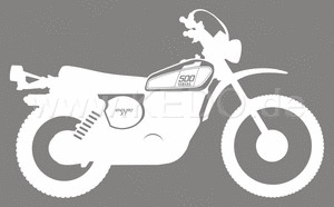 Kedo XT500'76 stickers, stylized '76 model, white, size approx. 100x61mm, 1 piece | 80170-76W