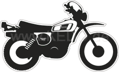 Kedo XT500'77 stickers, stylized '77 model, glossy black, size approx. 100x61mm, 1 piece | 80170-77S