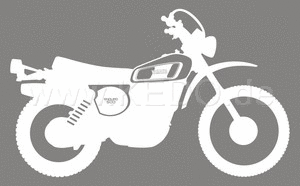 Kedo XT500'77 stickers, stylized '77 model, white, size approx. 100x61mm, 1 piece | 80170-77W