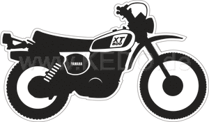 Kedo XT500'78 stickers, stylized '78 model, glossy black, size approx. 100x58, 1 piece | 80170-78S