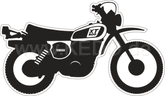 Kedo XT500'78 stickers, stylized '78 model, glossy black, size approx. 100x58, 1 piece | 80170-78S