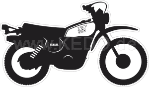 Kedo XT500'86 stickers, stylized '86 -'87 model, glossy black, size approx. 100x58, 1 piece | 80170-86S