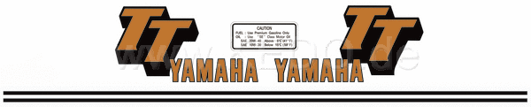 Kedo Fuel Tank Decal TT500'79, Orange / Black, complete Set LH / RH, overcoatable | 91067