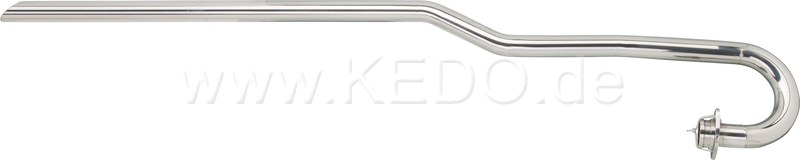 Kedo Scrambler header pipe, left / high, extended version of our header item 93613, for selfmade DIY, approx. 132cm length from bow, 38mm diameter | 91509