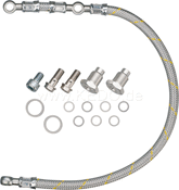 Kedo Twin Feed Oil Line Kit 'Race Line' with Silver Colored Steel Braided Oil Line, Complete Kit | 92050