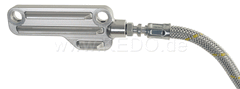 Kedo Twin Feed Oil Line Kit 'Vintage' with Steel-Braided Oil Line and Silver Anodized aluminum block with fins, Complete Kit | 92105