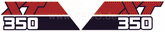Kedo Fuel Tank Decal Dark Blue / Red / White, 1 Pair (Replica) | 92130