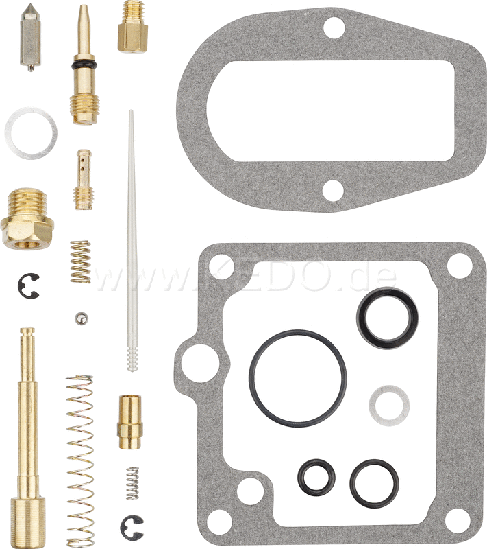 Kedo carburetor rebuild kit incl choke piston, spring & ball, sealing ring actuator shaft. (Jet sizes : # 210 / # 35 + special jet needle) | 94040