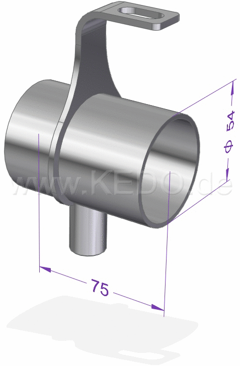 Kedo Air Filter Mounting / Air Intake Tract- Extension for Racing Air Filter (54mm, E.G. item 91372), stainless steel, with black engine ventilation pants | KTH-10049