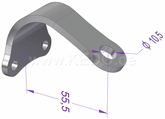 Kedo Head Light Bracket "Curved", stainless steel, for headlights with bottom mounting M9 or M10, including mounting material. | KTH-10076