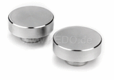 Kedo Aluminum Fork plug covers, chrome plated, 1 pair, high minimalistic design, vibration-damped mounting | KTH-10213