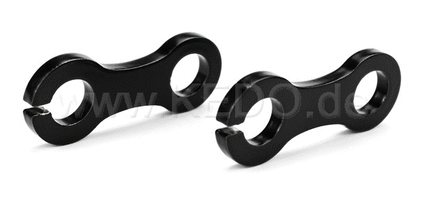 Kedo Turn signal brackets, stainless steel black coated, slotted attachment for a comfortable mounting, compatible for M8 and M10 holding threads, 1 pair | TH-10050.1