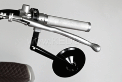 Kedo Mirror Bracket "upside-down", aluminum, innovative mounting position, for 22mm handlebars, M10x1,25 mirror thread, width 16mm | TH-10098.2