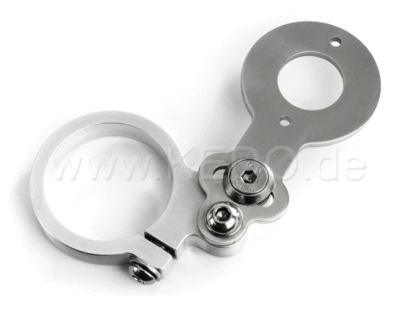 Kedo Speedometer bracket for a "Motoscope Tiny" assembly on 36mm fork tube, aluminum and stainless steel, various positions possible, unique design | TH-10162.1