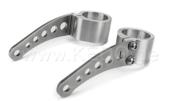 Kedo headlight bracket "Bored", high strength aluminum and stainless steel, aesthetic assembly of your headlamp with lateral fastening and M8 uptake | TH-10166.3