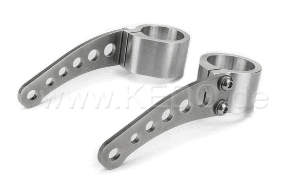 Kedo Headlamp Bracket "Drilled", high-strength aluminum & stainless steel, mounting of the headlight with lateral mounting and mounting M8 | TH-10166.4