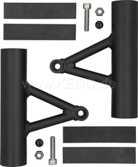 Kedo Aluminum Headlight brackets (1 Pair) Wrenchmonkees / GibbonSlap style, black-coated | WM0015S