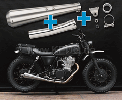 Kedo Gibbonslap Stainless Steel Silencer (NOT street legal) incl DB Killer, header pipe adapter spec. Bracket (in combination w. Center stood see # 27938) | WM0022-3