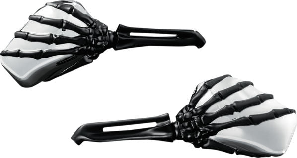 KURYAKYN SKELETON HAND MIRRORS WITH BLACK STEMS AND CHROME HEADS | 1764