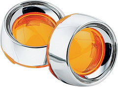 KURYAKYN DEEP DISH BEZELS FOR BULLET TURN SIGNALS AMBER LENS CHROME BEZEL | 2108