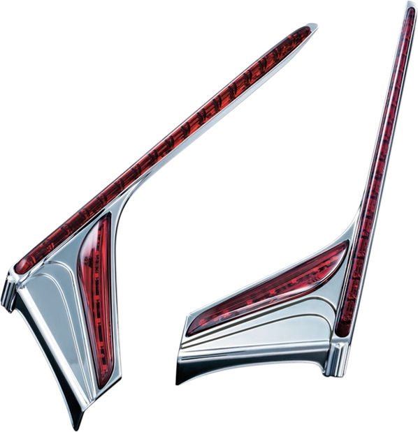 KURYAKYN VERTICAL REAR LED LIGHT STRIPS WITH RED LENSES CHROME | 3237