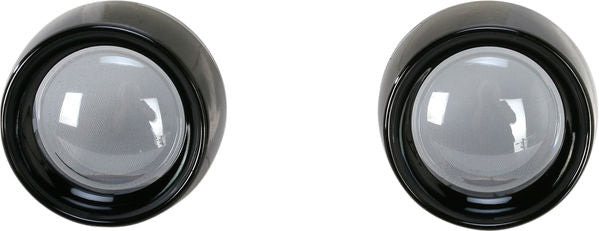 KURYAKYN DEEP DISH BEZELS FOR BULLET TURN SIGNALS SMOKE LENS BLACK BEZEL | 5480