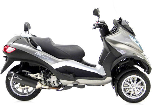 Leovince NERO SLIP-ON, STAINLESS STEEL, CARBON FIBER End Cap E-Approved for PIAGGIO MP3 400/LT/RST (2007-2012) | 14005